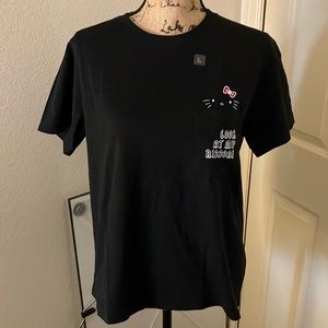 Uniqlo x Sanrio hello kitty skull ribbon black tee tshirt cute Kawaii large L